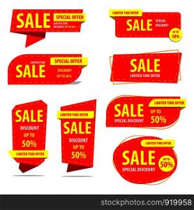 Happy chinese new year Banner Sale Collection Set , Promotion sale tag banner limited time and special offer , advertising element art , vector illustration , eps10