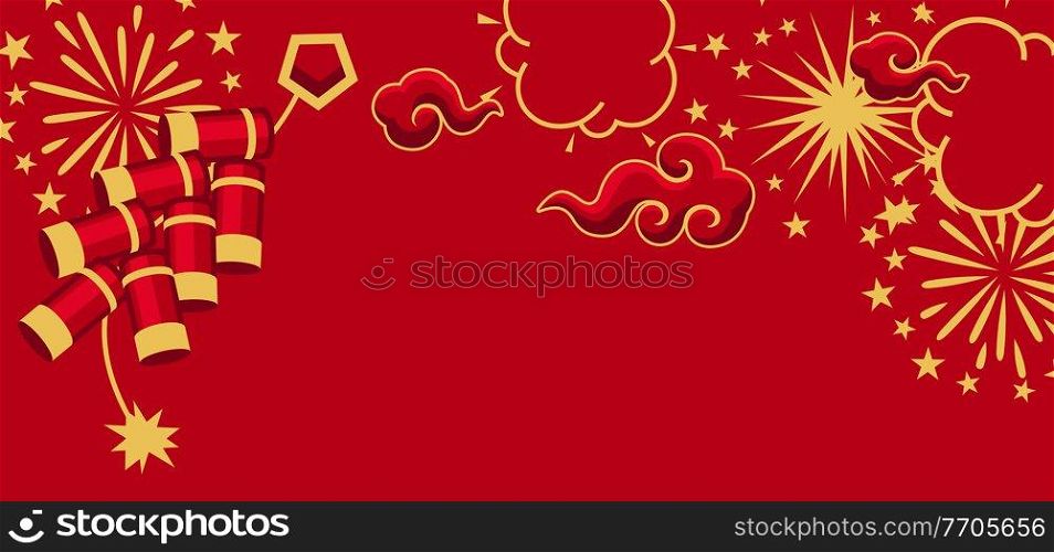 Happy Chinese New Year greeting card. Background with oriental symbols. Asian tradition elements.. Happy Chinese New Year greeting card. Background with oriental symbols.