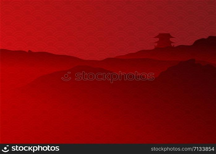Happy Chinese New Year of the abstract pattern for traditional festival Greetings Card background.Graphic texture wallpaper.Design landscape view mountain decoration shadow.vector illustration EPS10