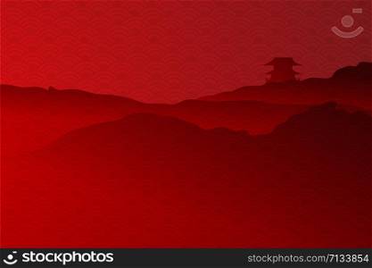 Happy Chinese New Year of the abstract pattern for traditional festival Greetings Card background.Graphic texture wallpaper.Design landscape view mountain decoration shadow.vector illustration EPS10
