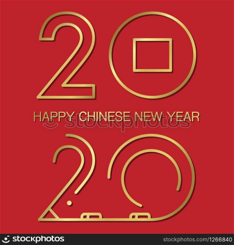 happy chinese new year translation concept vector illustration