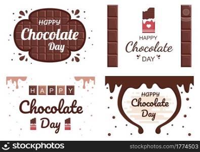Happy Chocolate Day Celebration Vector Illustration. Suitable For Greeting Cards, Posters and Background