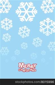 Happy Christmas card. Falling snowflakes on blue background. Festive congratulations card with new year.&#xA;