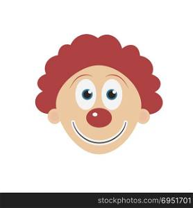 Happy clown face flat design icon. Vector eps10 illustration.