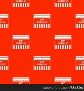 Happy Columbus day pattern repeat seamless in orange color for any design. Vector geometric illustration. Happy Columbus day pattern seamless