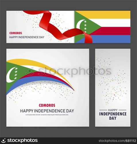 Happy Comoros independence day Banner and Background Set
