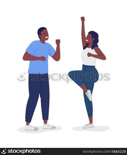 Happy couple semi flat color vector character. Standing figures. Full body people on white. Family members isolated modern cartoon style illustration for graphic design and animation. Happy couple semi flat color vector character