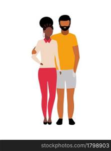 Happy couple semi flat color vector characters. Standing figures. Full body people on white. Modern married pair isolated modern cartoon style illustration for graphic design and animation. Happy couple semi flat color vector characters