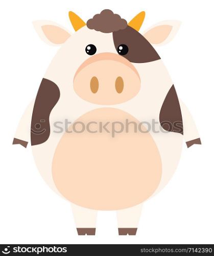 Happy cow, illustration, vector on white background.