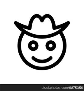 happy cowboy, icon on isolated background