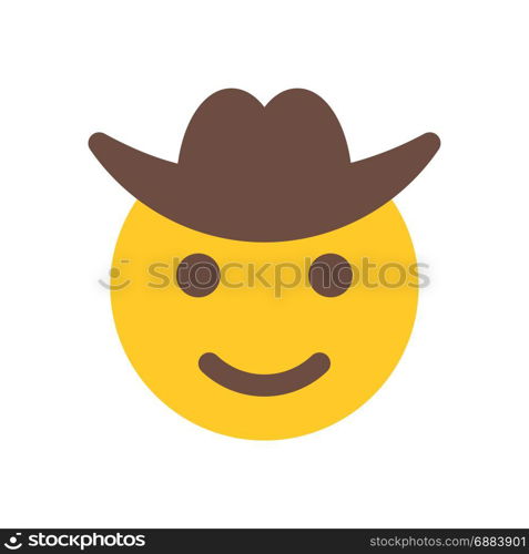 happy cowboy, icon on isolated background,
