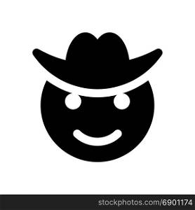 happy cowboy, icon on isolated background