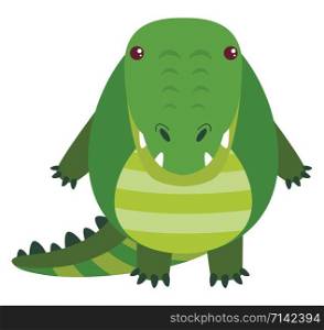 Happy croc, illustration, vector on white background.