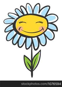 Happy daisy, illustration, vector on white background.