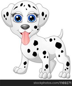 Happy dalmatian cartoon isolated on white background