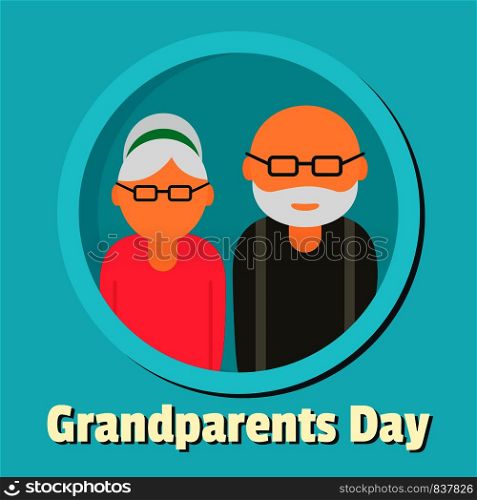 Happy day of grandparents background. Flat illustration of happy day of grandparents vector background for web design. Happy day of grandparents background, flat style