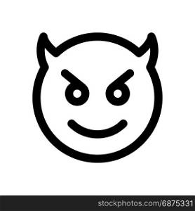 happy devil emoji, icon on isolated background