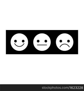 Happy, dissatisfied and sad face. Different emotion. Customer service. Outline symbol. Vector illustration. Stock image. EPS 10.. Happy, dissatisfied and sad face. Different emotion. Customer service. Outline symbol. Vector illustration. Stock image.