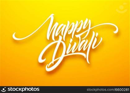Happy divali festival of lights black calligraphy hand lettering text isolated on white background. Vector illustration EPS10. Happy divali festival of lights black calligraphy hand lettering text isolated on white background. Vector illustration