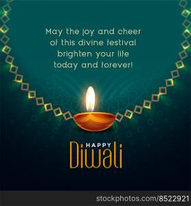 happy diwali festival wishes card design