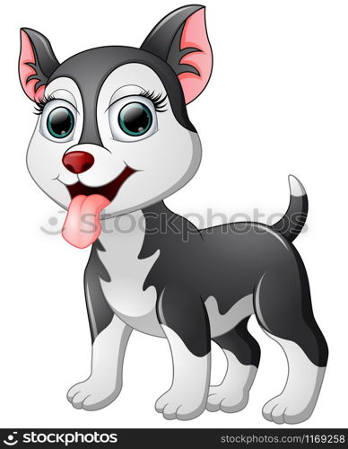 Happy dog cartoon isolated on white background