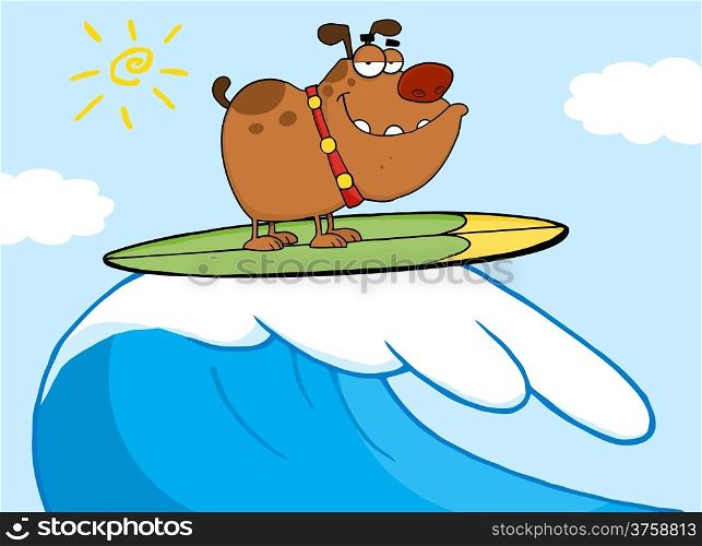 Happy Dog Surfing