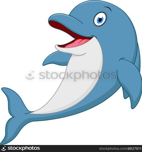 Happy dolphin cartoon vector image
