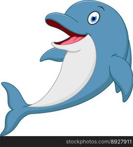 Happy dolphin cartoon vector image