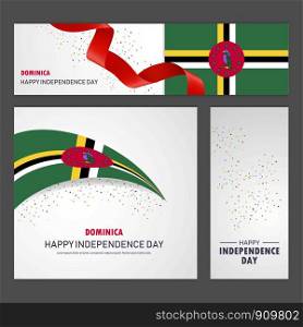 Happy Dominica independence day Banner and Background Set