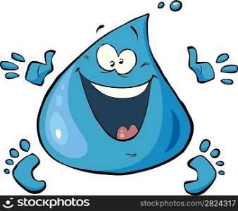 Happy drop on white background vector illustration