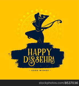 happy dussehra silhouette style card design