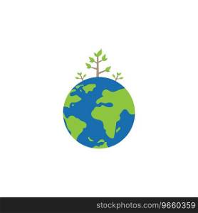 Happy earth day design save tree icon Royalty Free Vector