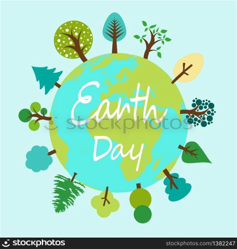 Happy earth day greeting card