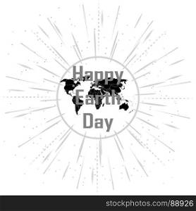 Happy Earth Day. Happy Earth Day hand lettering card, background. Vector illustration for banner, poster.