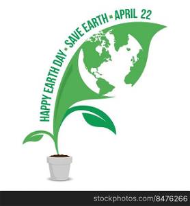 Happy Earth Day logo design.