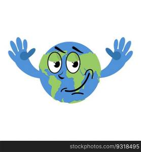 Happy Earth isolated. Good Planet on white background. Earth Day illustration  
