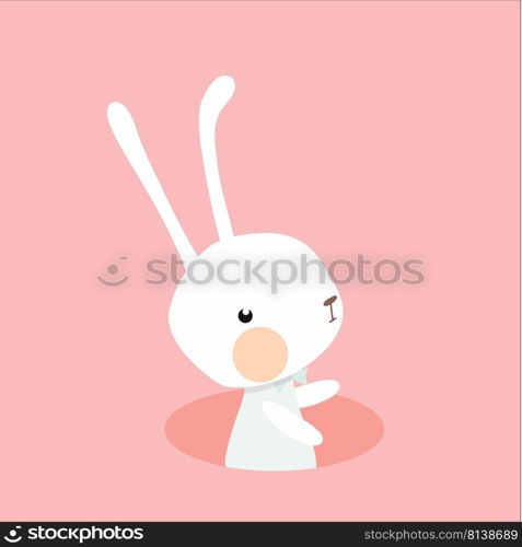 Happy Easter Bunny on pastel background. . Happy Easter Bunny 