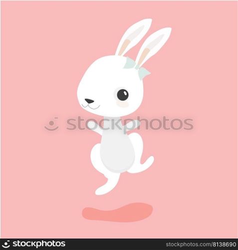 Happy Easter Bunny on pastel background. . Happy Easter Bunny 
