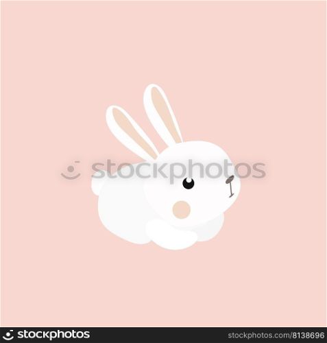 Happy Easter Bunny on pastel background. . Happy Easter Bunny