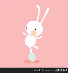 Happy Easter Bunny on pastel background. . Happy Easter Bunny 