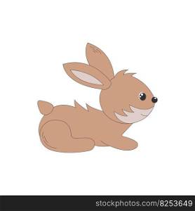 Happy Easter Bunny. Vector illustration. Cute Rabbit cartoon character.