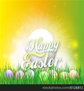 Happy easter card with egg. Bright spring vector background. Happy easter card with easter egg. Bright spring vector background.