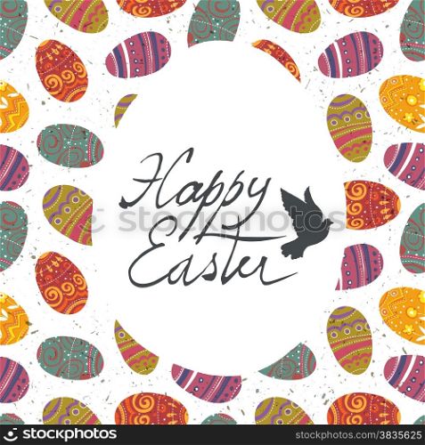 Happy Easter Card with Eggs