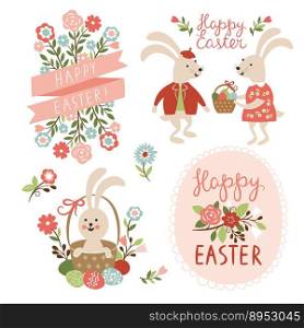 Happy easter cards vector image