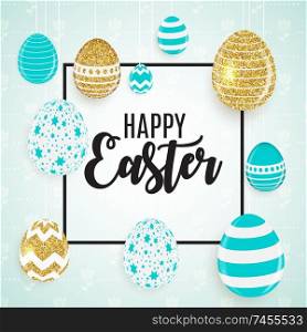 Happy Easter Cute Background with Eggs. Vector Illustration EPS10. Happy Easter Cute Background with Eggs. Vector Illustration