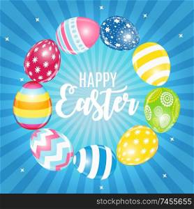 Happy Easter Cute Background with Eggs. Vector Illustration EPS10. Happy Easter Cute Background with Eggs. Vector Illustration