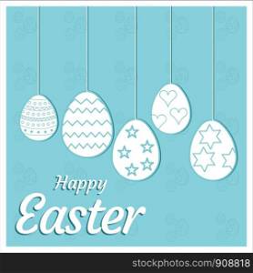Happy Easter day card with creative design typography