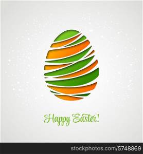 Happy Easter decorated card paper egg. Vector design. Happy Easter card decorated paper egg