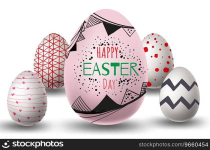 Happy easter e≤ment for desig≠ggs in green Vector Ima≥