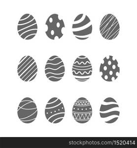 Happy Easter. Easter eggs icons set. Vector illustration